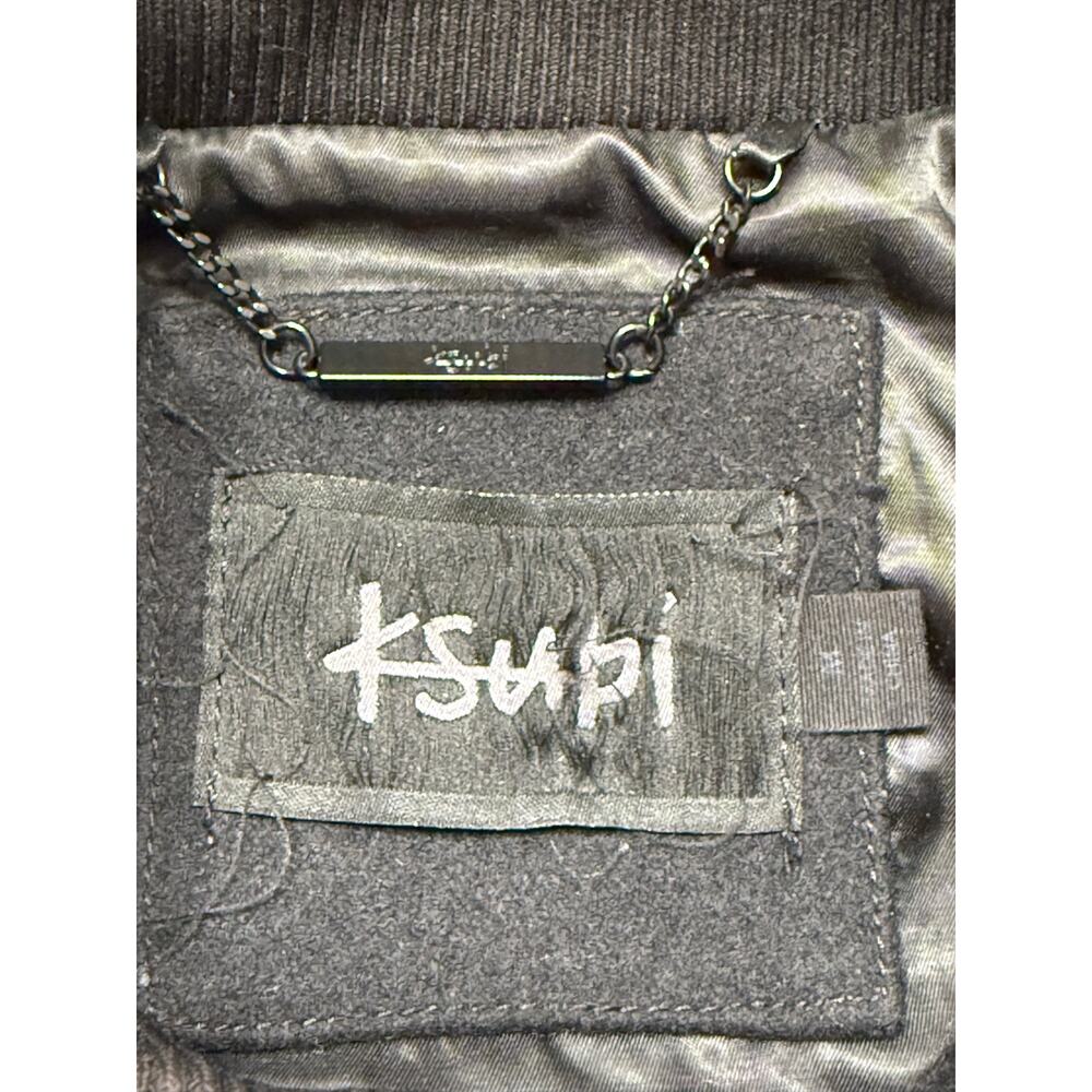 Ksubi King Letterman  Jacket Leather Sleeves Wool Blend Logo  sz M - Picture 8 of 13